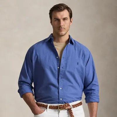 Ralph Lauren Garment-Dyed Oxford Shirt in Bastille Blue - Size 2X Big