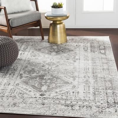 Livabliss Monte Carlo 5'3" x Square Area Rug, Gray
