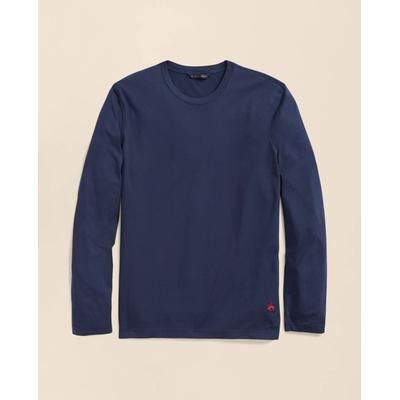 Brooks Brothers Men's Big & Tall Supima Cotton Long-Sleeve Logo T-Shirt | Navy | Size 4X