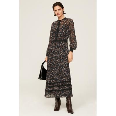 Club Monaco Pleated Shirt Dress Blue-multicolored-print