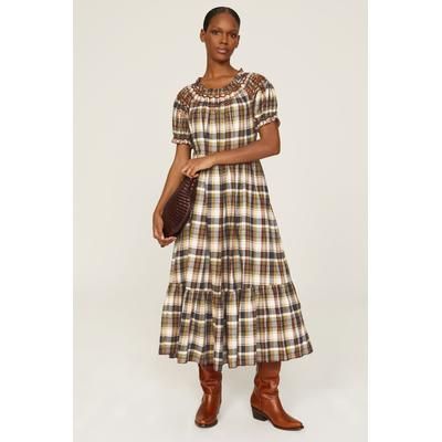 The Great. Sea Glass Dress Brown-print