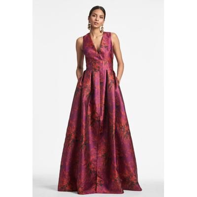 BROOKE GOWN - RASPBERRY BOUQUET MULTI - FINAL SALE