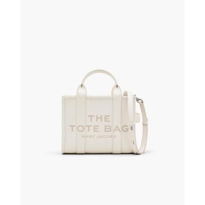 MARC JACOBS Marc Jacobs The Leather Small Tote Bag in Cotton/Silver