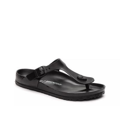 Birkenstock Wide Width Gizeh Essentials EVA Slide Sandal | Women's | Black | Size EU 38 / US Womens 7-7.5 / Mens 5-5.5 | Sandals | Footbed | Jelly