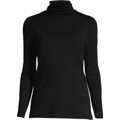 Women's Supima Cotton Long Sleeve Turtleneck - Black - S