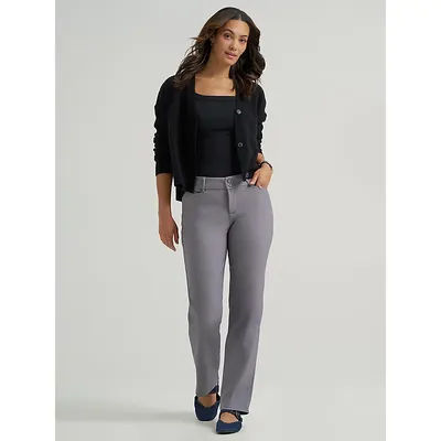 Lee Secretly Shapes Straight Leg Pants Boulder Grey (Size 2 x 33 Inches (L))