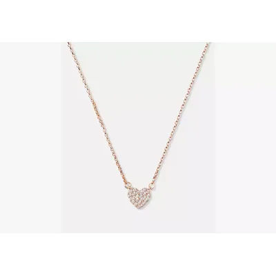 Kate Spade Yours Truly Pave Heart Mini Pendant Necklace, Rose Gold