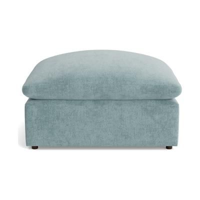 Bryant Petite Ottoman Plush Mist Blue Modern