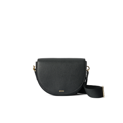 ECCO Saddle Pebbled - Leather Saddle Bag - Black