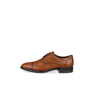 ECCO Citytray - Men's Leather Derby Shoe - Brown