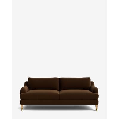 Lucille English Roll Arm Sofa 78" Velvet/Praline Velvet/Natural Oak