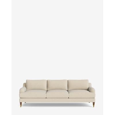 Lucille English Roll Arm Sofa 91" Crypton/Parchment Crypton/Brown Oak