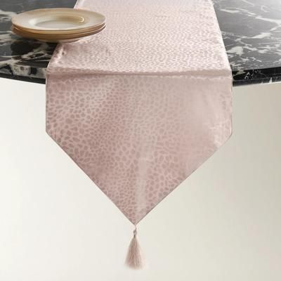 Spotted Tassel Runner | Soft Mauve | Table Runner | Z Gallerie | 14"W x 86"L | 100% Polyester