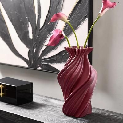 Flame Vase | Deep Red | Z Gallerie | 6.75"Diameter x 16.25"H | Porcelain