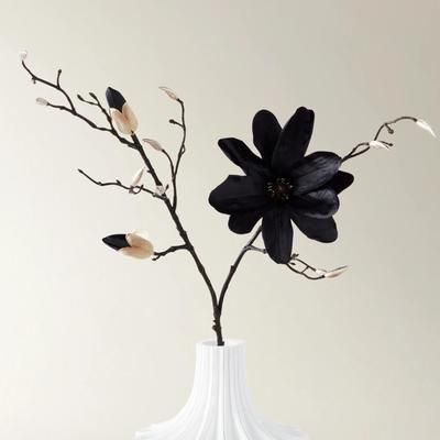 Magnolia Spray | Black | Décor Floral | Z Gallerie | 34"- Set of 3 | Polyester