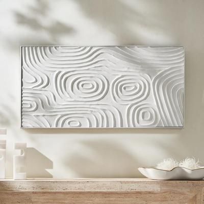 Aspen Wood Carving | White | Décor Objects | Z Gallerie | 47.2"W x 2"D x 23.6"H | Pine wood Carving art