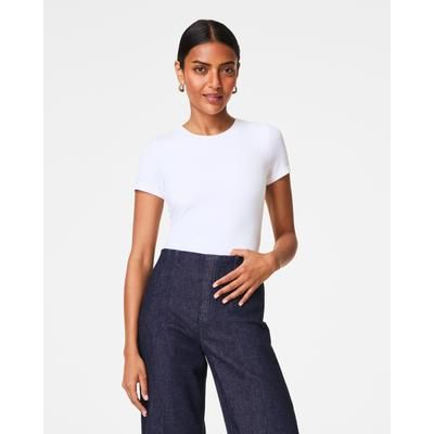 Spanx Women's SPANXsmooth® Jersey Crewneck T-Shirt in Classic White