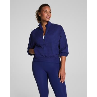 Spanx Women's Get Moving Textured Half Zip Top in Midnight Iris