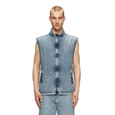Diesel - Vest in recycled nylon taslan - Jackets - Man - Blue