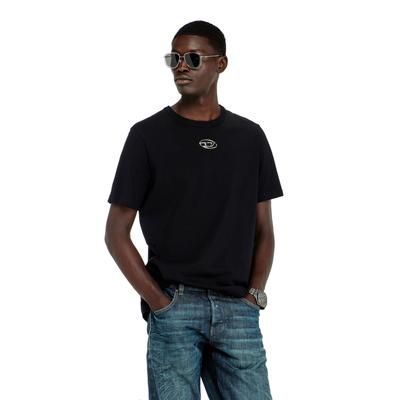 Diesel - T-shirt with metallic Oval D - T-Shirts - Man - Black