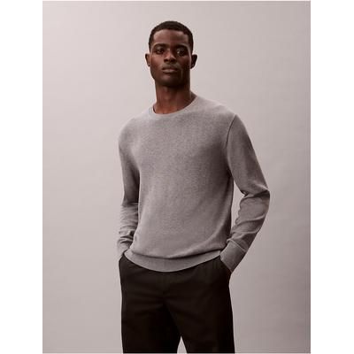 Calvin Klein Men's Supima Cotton Classic Sweater in Medium Grey Heather 100% Supima Cotton