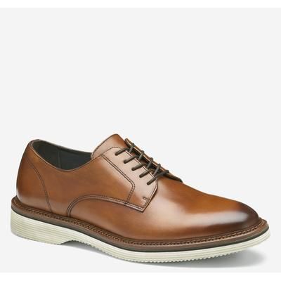 Johnston & Murphy Men's Jenson Plain Toe Lace-Up Dress Shoe - Tan European Calfskin - Size 9.5 - M