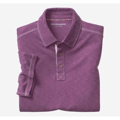 Johnston & Murphy Men's Vintage Slub Polo - Wine - Size XL