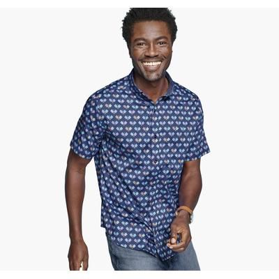 Johnston & Murphy Men's Printed Short-Sleeve Shirt - Navy Pickleball - Size XL - Regular
