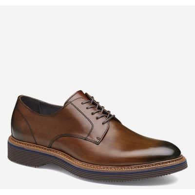 Johnston & Murphy Men's Jenson Plain Toe Lace-Up Dress Shoe - Brown European Calfskin - Size 10.5 - M