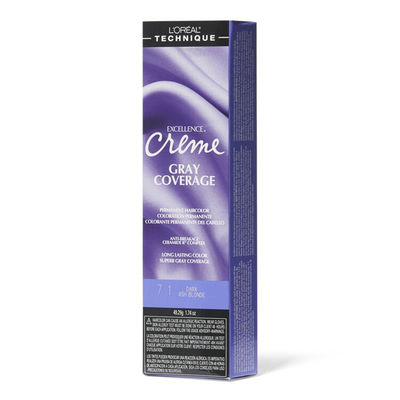 L'Oreal 7.1 Dark Ash Blonde Permanent Creme Hair Color 1.74 Oz
