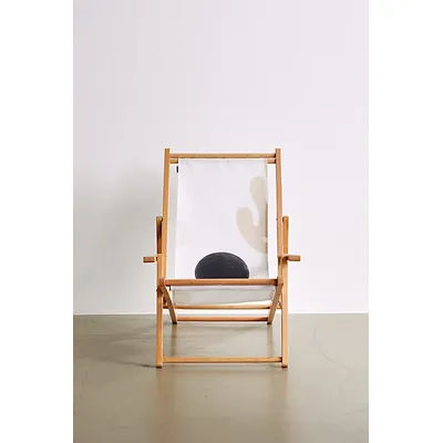Deny Designs Bohomadic. Studio Deny Linen Leaves Balance Outdoor Folding Chair in White at Urban Outfitters