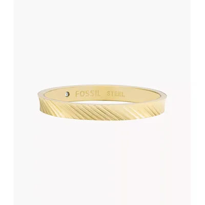 Harlow Linear Texture Gold-Tone Stainless Steel Band Ring JF04756710