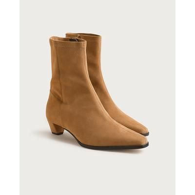 Remi square-toe ankle boots in stretch suede