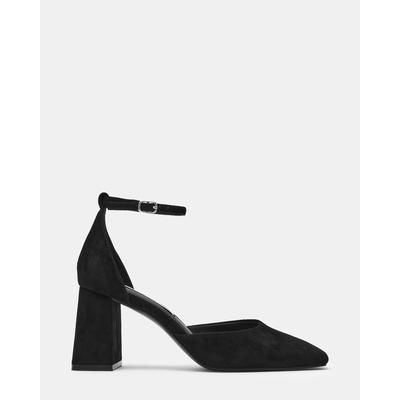 Steve Madden Women's Hartlyn Block Heels - Black Suede - Size 6.5