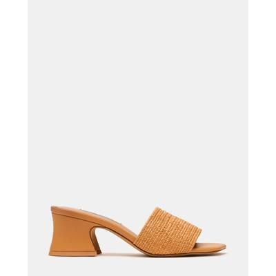Steve Madden Women's Frolic Block Heels - Tan Raffia - Size 6 - Leather