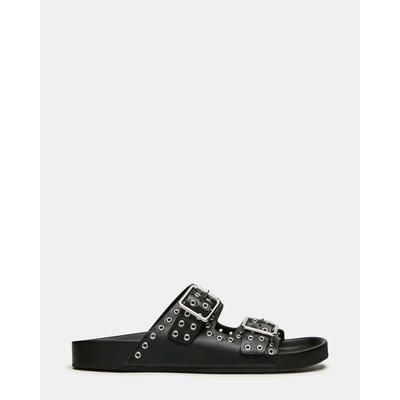 Steve Madden Women's Abott Slide Sandals - Black - Size 6.5 - Leather