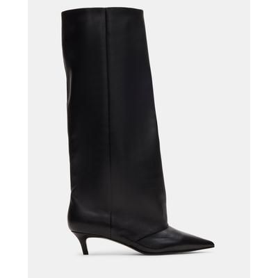Steve Madden Women's Luca Cuffed Boots - Black - Size 5 - Leather