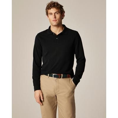 Slim long-sleeve classic piqué polo shirt