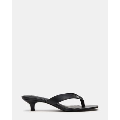Steve Madden Women's Tracie Thong Heels - Black - Size 6.5 - Leather