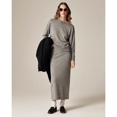 Sweater midi skirt in double-faced merino wool blend