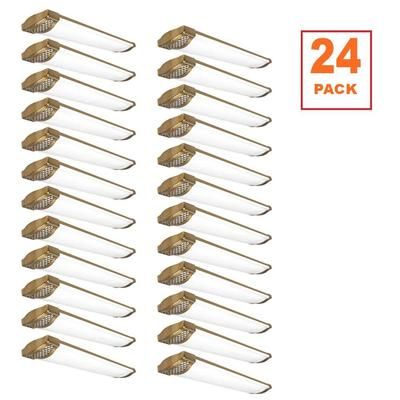 24-Pack 4 ft. Matte Gold Honeycomb End Caps 5250LM 75W Integrated LED Wraparound Light Adjustable CCT Night Light