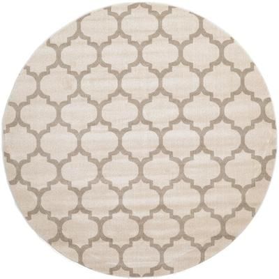 Trellis Philadelphia Beige/Light Brown 8' 0 x 8' 0 Round Rug