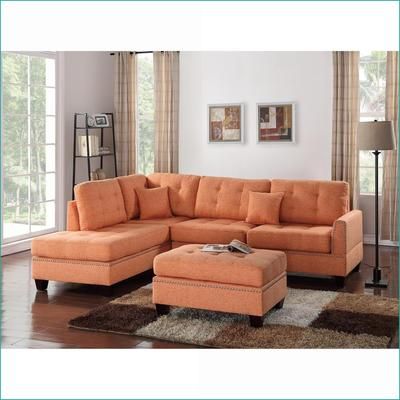 Watnature Sectional Sofa Modern Citrus with Reversible Chaise amp Ottoman L-Shaped Plywood Frame one_size | PI5TU7SVNZR9