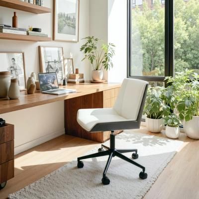 Erika Home ZUO Maker Office Desk Chair, White