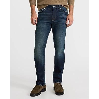 Express Men's Big & Tall Slim Straight Medium Wash Stretch Jeans in Blue, size: W38 L30
