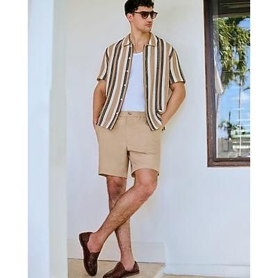Express Men's 7" Comfort Waist Hyper Stretch Chino Shorts in Brown 38