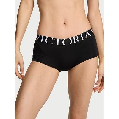 Cotton Exploded Logo Boyshort Panty, Black, L - Women's Panties - Victoria's Secret