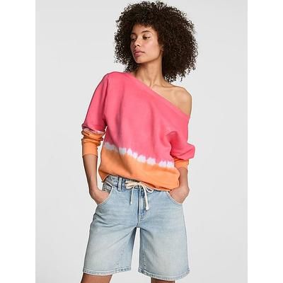 Campus Fleece™ Rib Off-The-Shoulder Sweatshirt, Pink, Xxs - Women's Hoodies & Sweatshirts - PINK
