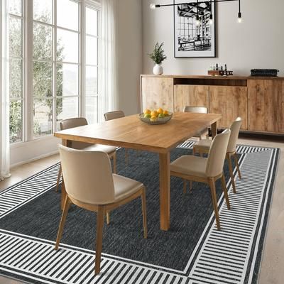 GarveeLife 10x13FT Bordered Neutral Large Area Rug Modern Low Pile Ultra Soft Non Slip Floor Cover Stain Resistant Carpet for Living Room Bedroom