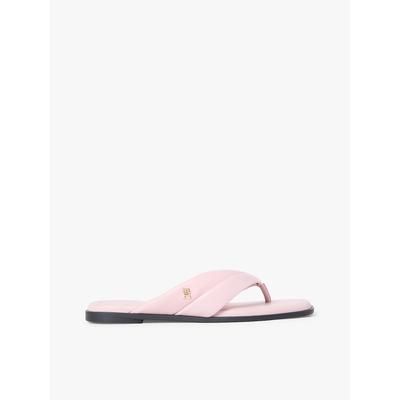 Tommy Hilfiger Women's Leather Flip-Flop - Foggy Pink - US 9 / EU 40